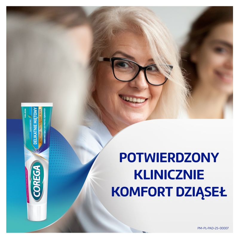 Corega Super Mocny, krem mocujący do protez zębowych, delikatnie miętowy, 70g