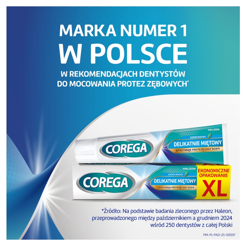 Corega Super Mocny, krem mocujący do protez zębowych, delikatnie miętowy, 70g