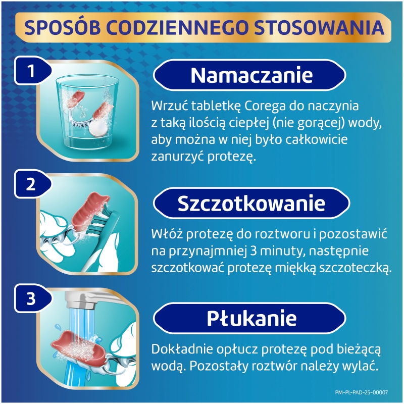 Corega Tabs Bio Formuła, tabletki do czyszczenia protez zębowych, smak miętowy, 136 szt.