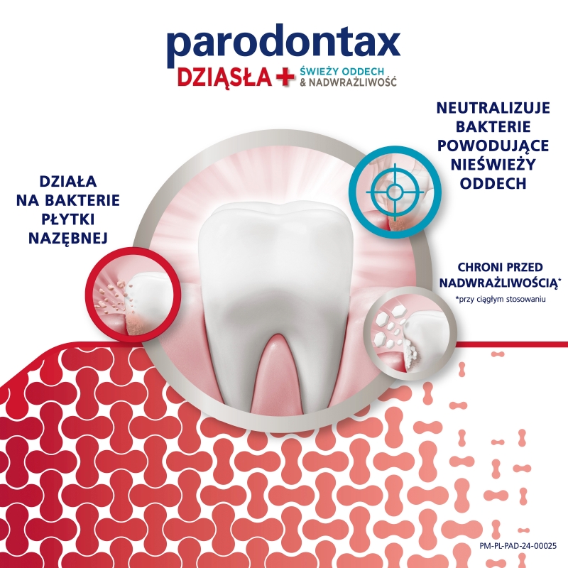 Parodontax Dziąsła + Świeży oddech, Nadwrażliwość, pasta do zębów, 75 ml