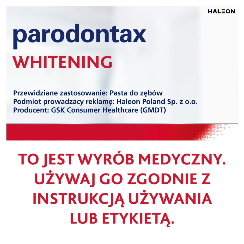 Parodontax Whitening, pasta do zębów wybielająca, 75 ml