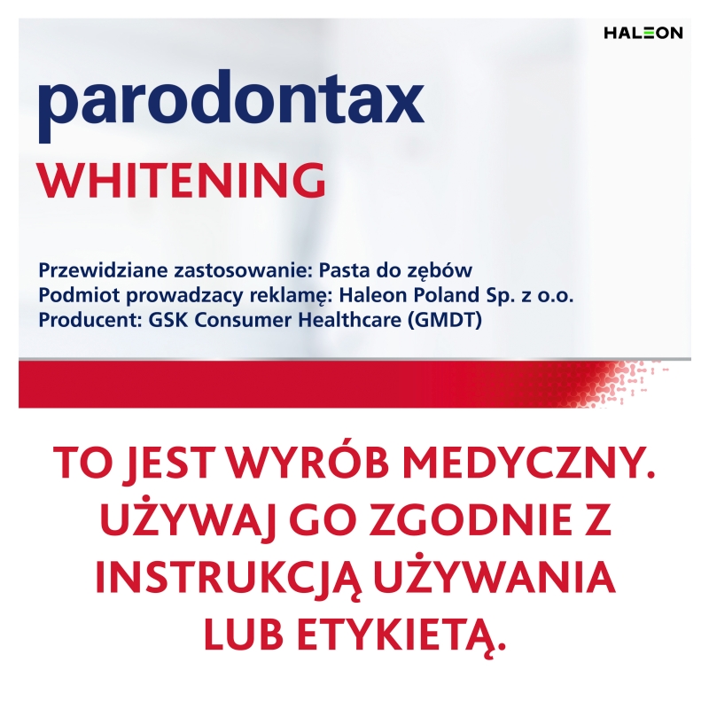 Parodontax Whitening, pasta do zębów wybielająca, 75 ml