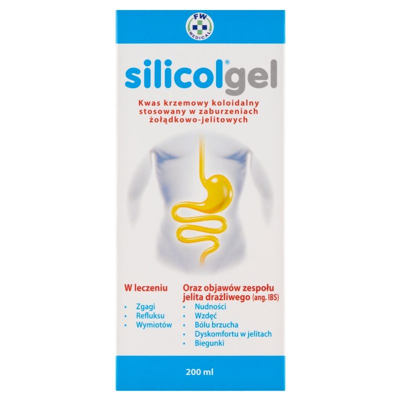 Silicolgel, żel doustny łagodzący objawy zaburzeń żołądkowo- jelitowych, 200 ml