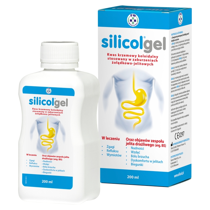 Silicolgel, żel doustny łagodzący objawy zaburzeń żołądkowo- jelitowych, 200 ml