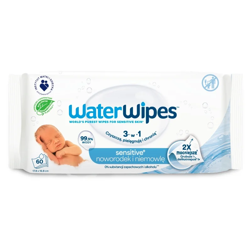 WaterWipes BIO , chusteczki nasączone czystą wodą, 60 szt.