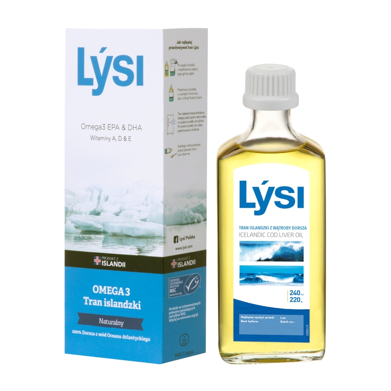 LYSI tran islandzki naturalny, 240 ml