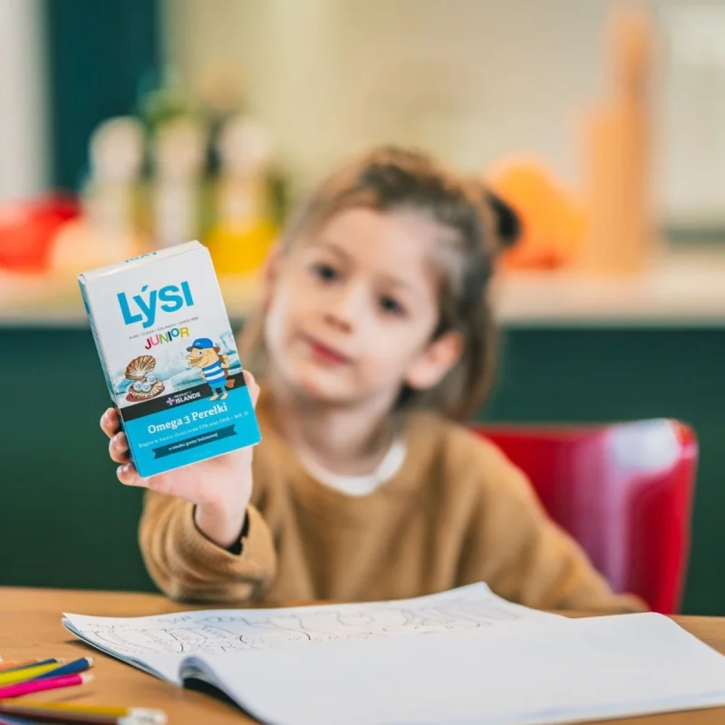 Lysi Junior Omega 3 , perełki o smaku gumy balonowej, 60 szt.