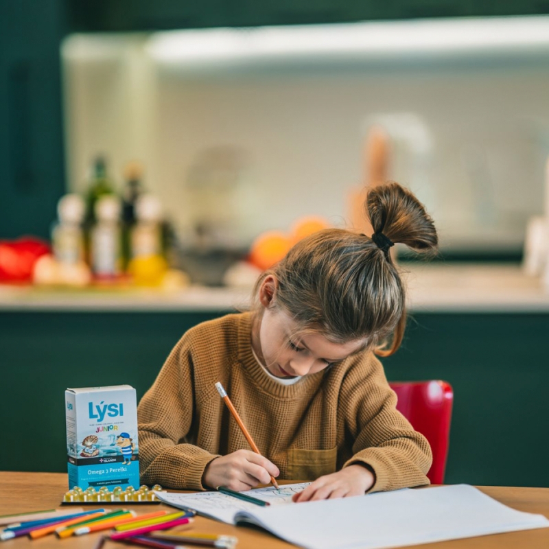 Lysi Junior Omega 3 , perełki o smaku gumy balonowej, 60 szt.