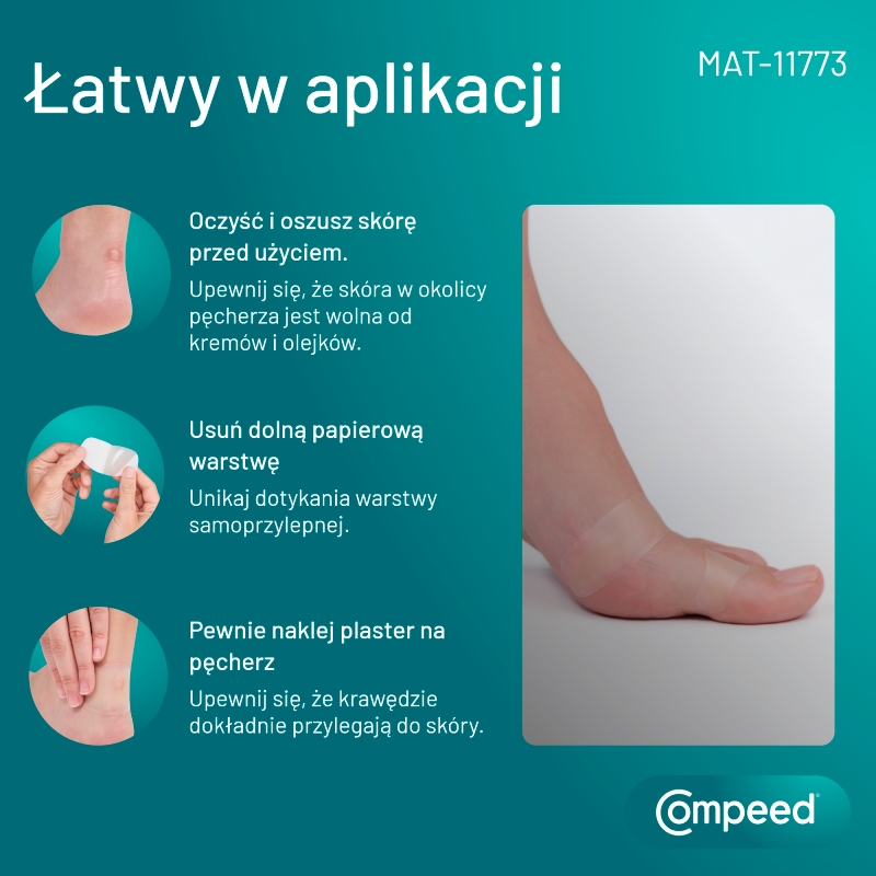 Compeed Plastry na pęcherze, zapewniające szybkie gojenie się ran, wąskie, 6 szt.