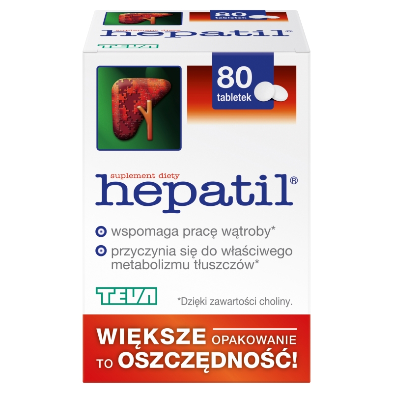 Hepatil  tabletki dla osób chcących zadbać o prawidłową pracę wątroby, 80 szt.
