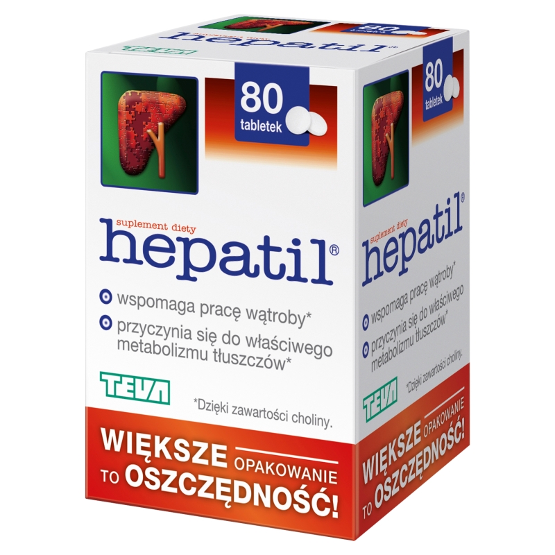 Hepatil , tabletki dla osób chcących zadbać o prawidłową pracę wątroby, 80 szt.