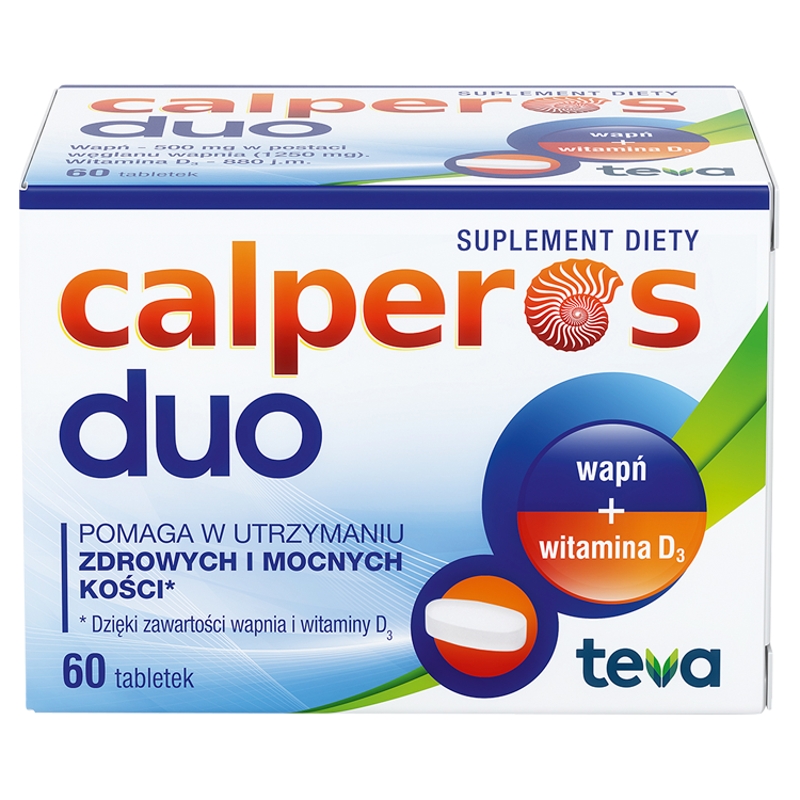 Calperos Duo , tabletki ze składnikami wzmacniającymi kości, 60 szt.