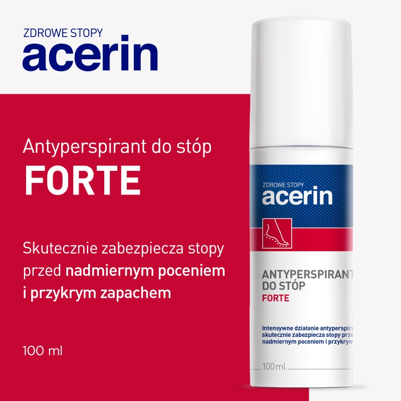Anida Acerin Antyperspirant Forte, do stóp na nadmierne pocenie i nieprzyjemny zapach, 100 ml