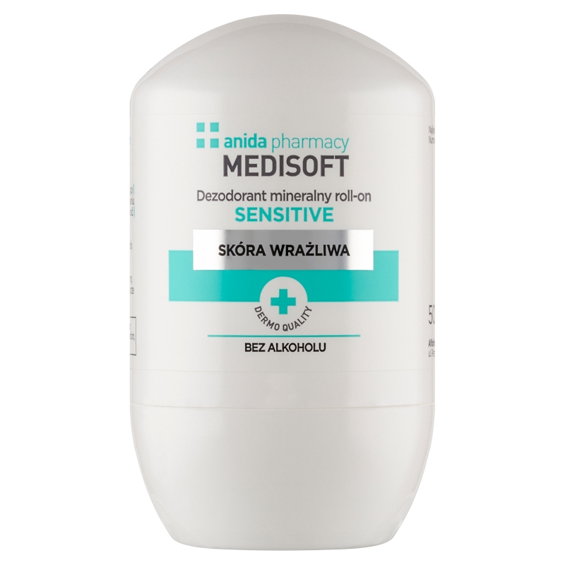 Anida MEDISOFT, dezodorant roll-on mineralny do skóry wrażliwej, 50 ml