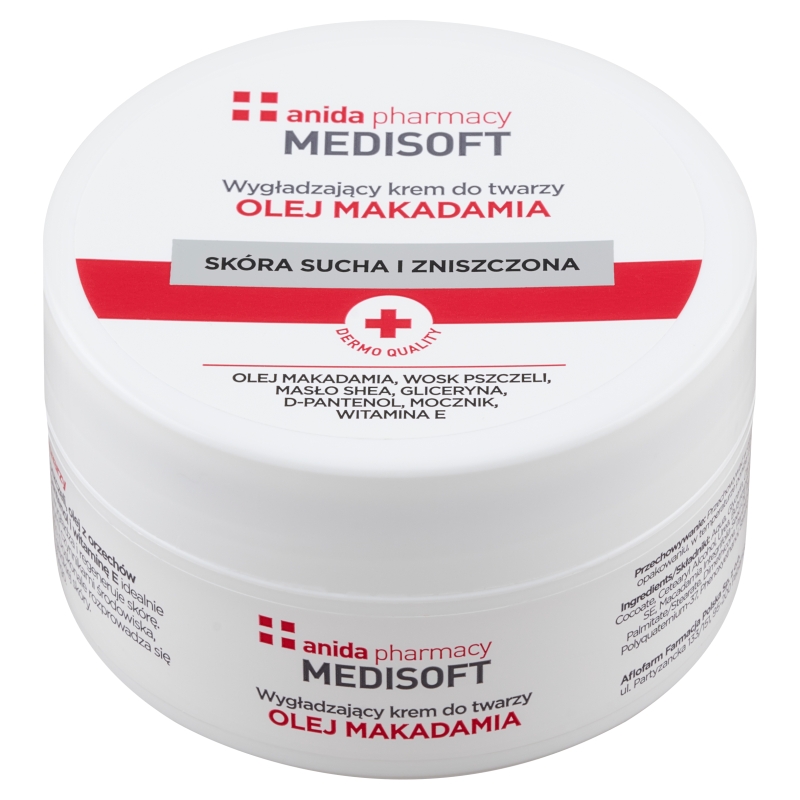 Anida MEDISOFT , krem wygładzający do twarzy z olejem makadamia, 100 ml