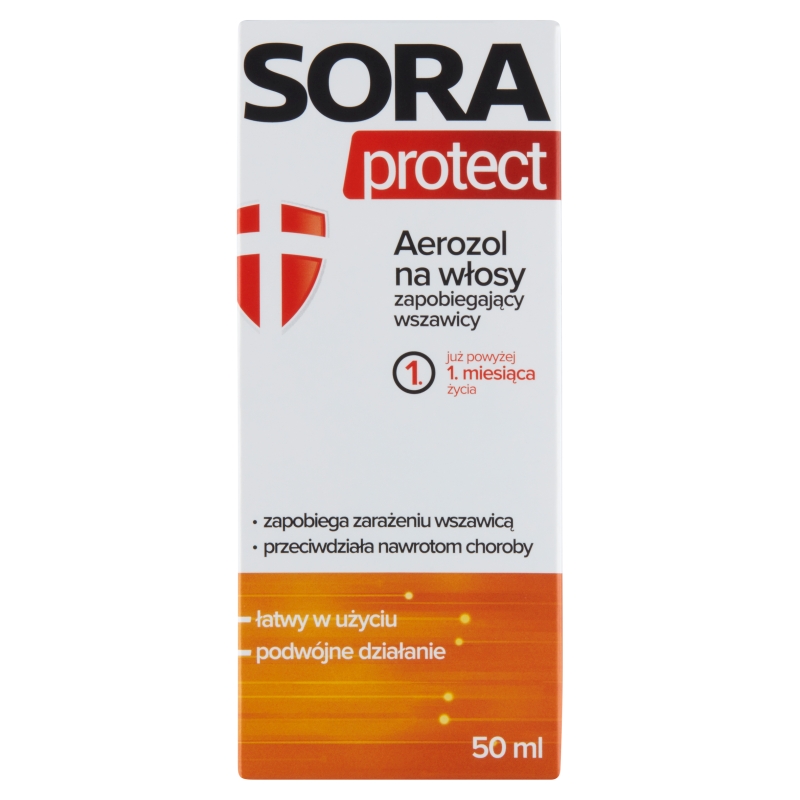 Sora Protect, aerozol na słowy zapobiegający wszawicy, 50 ml