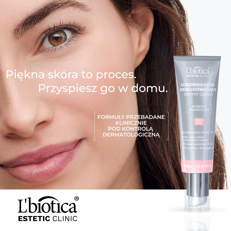 L'biotica Dermo-zabieg, krem ujędrniająco-odbudowujący na noc, 35 ml