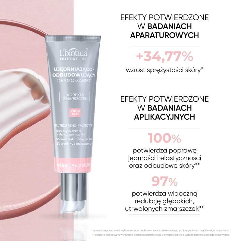 L'biotica Dermo-zabieg, krem ujędrniająco-odbudowujący na noc, 35 ml