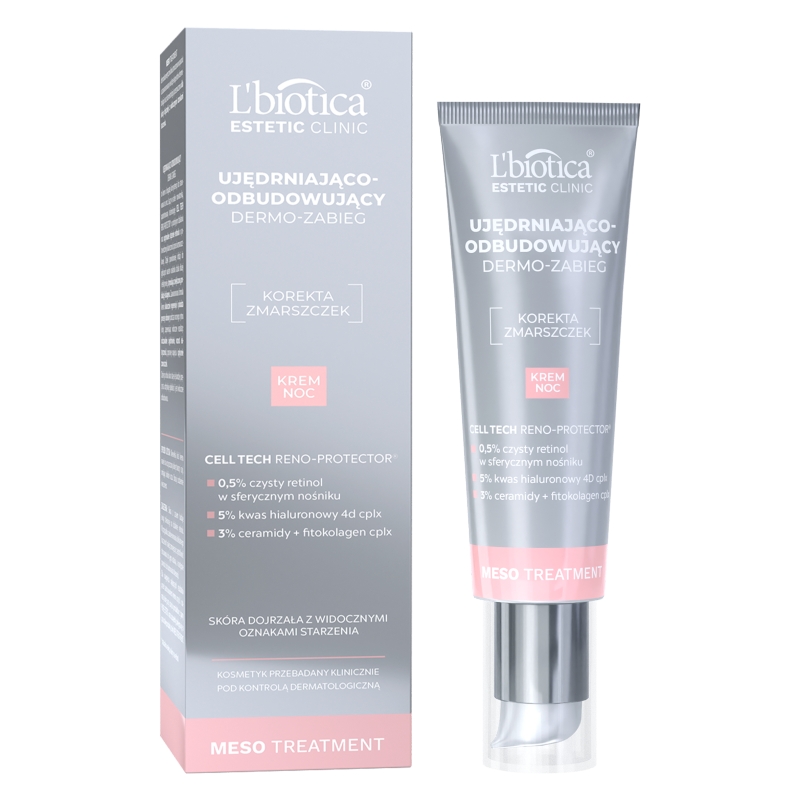 L'biotica Dermo-zabieg, krem ujędrniająco-odbudowujący na noc, 35 ml