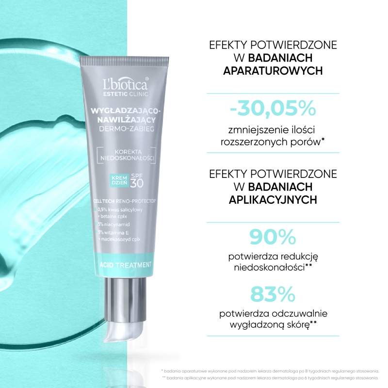 L'biotica Dermo-zabieg, krem wygładzająco-nawilżający na dzień, SPF 30, 35 ml