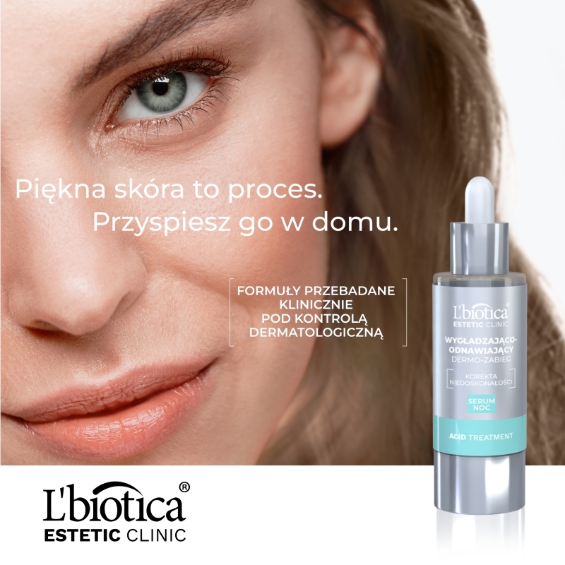 L'biotica Dermo-zabieg, serum wygładzająco-odnawiające na noc, 30 ml