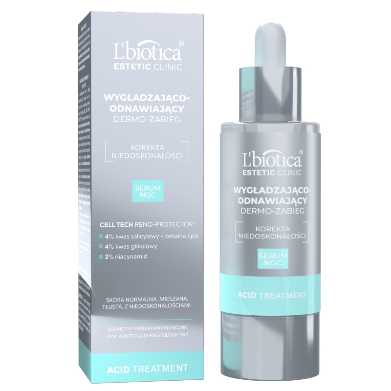 L'biotica Dermo-zabieg, serum wygładzająco-odnawiające na noc, 30 ml