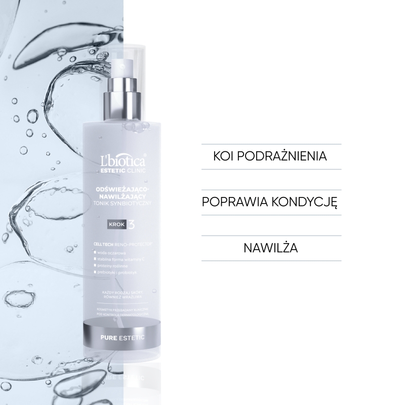 L'biotica, tonik odświeżająco-nawilżający, 200 ml