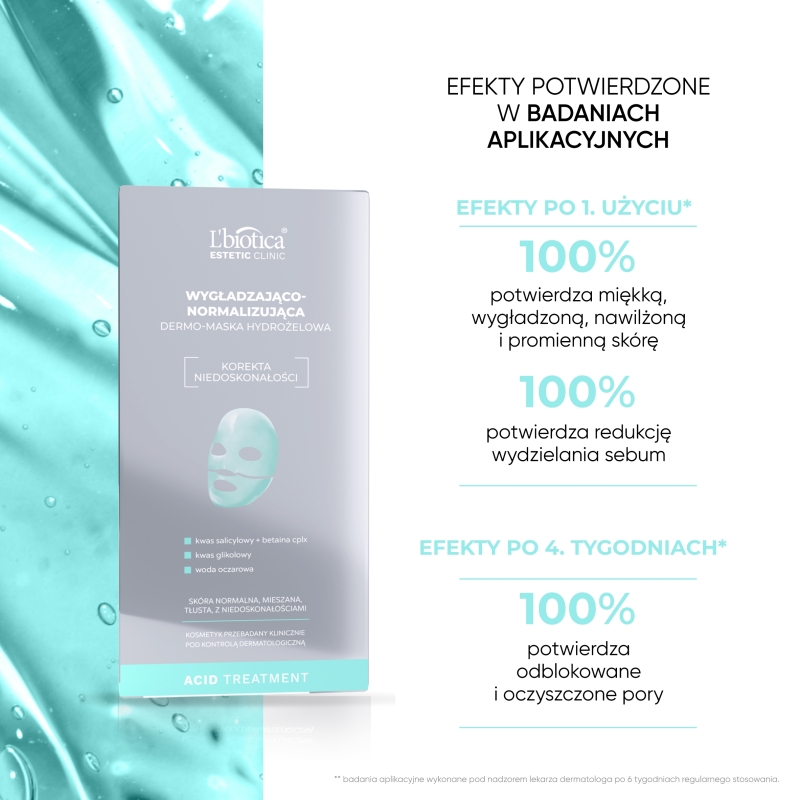 L'biotica, dermo-maska hydrożelowa wygładzająco-normalizująca, 1 szt.