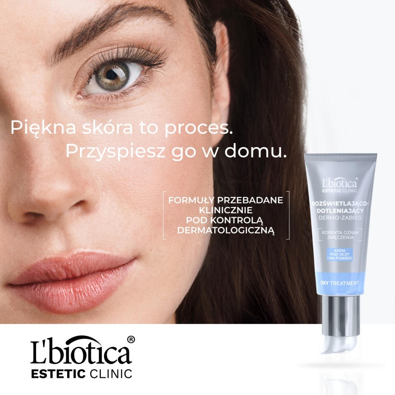 L'biotica Dermo-zabieg, krem rozświetlająco-dotleniający pod oczy i na powieki, 15 ml