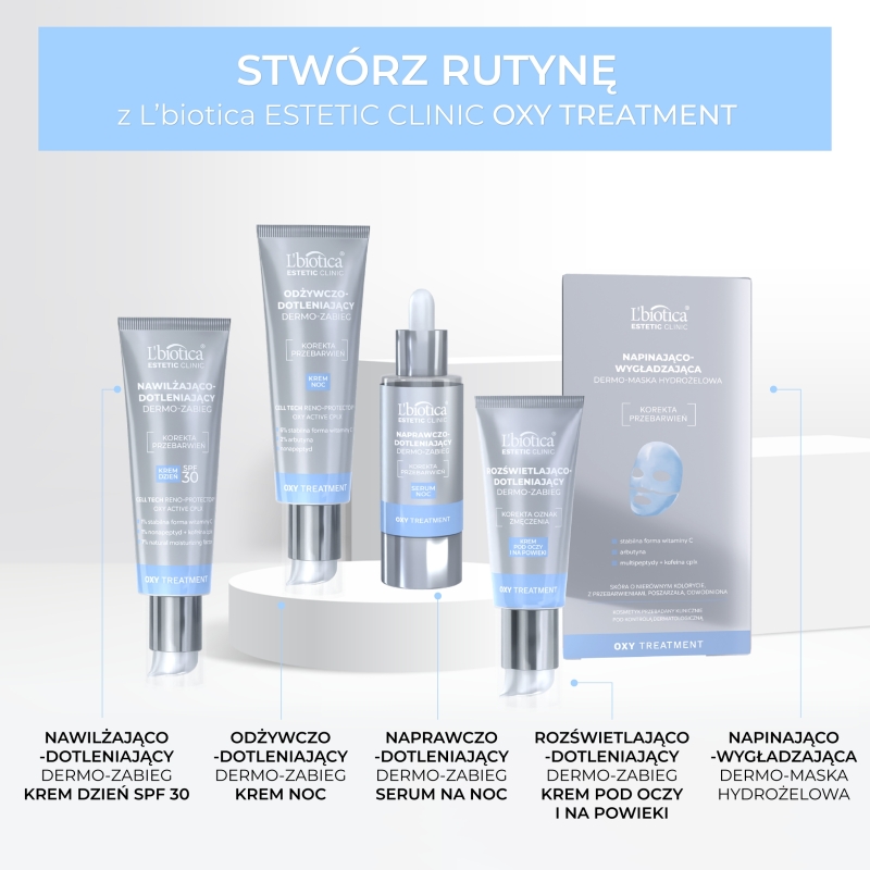 L'biotica Dermo-zabieg, krem rozświetlająco-dotleniający pod oczy i na powieki, 15 ml