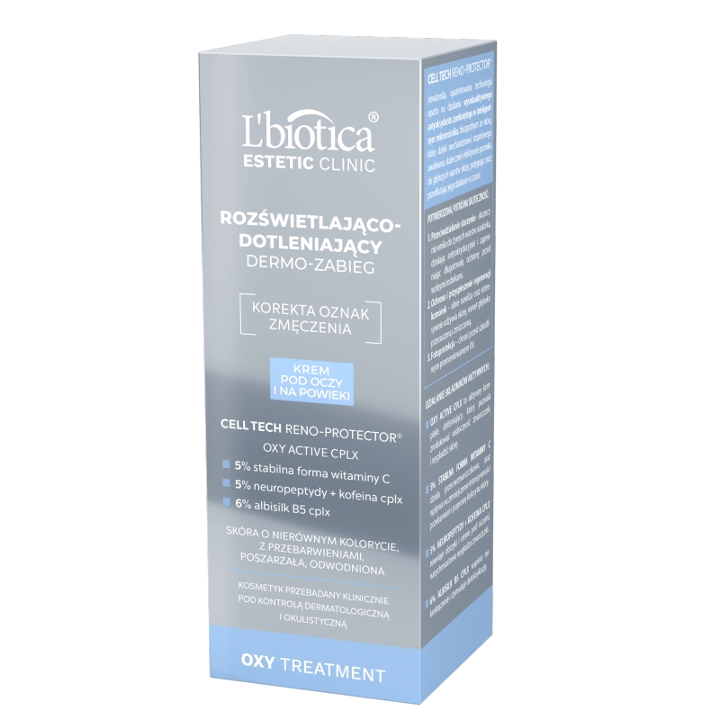 L'biotica Dermo-zabieg, krem rozświetlająco-dotleniający pod oczy i na powieki, 15 ml