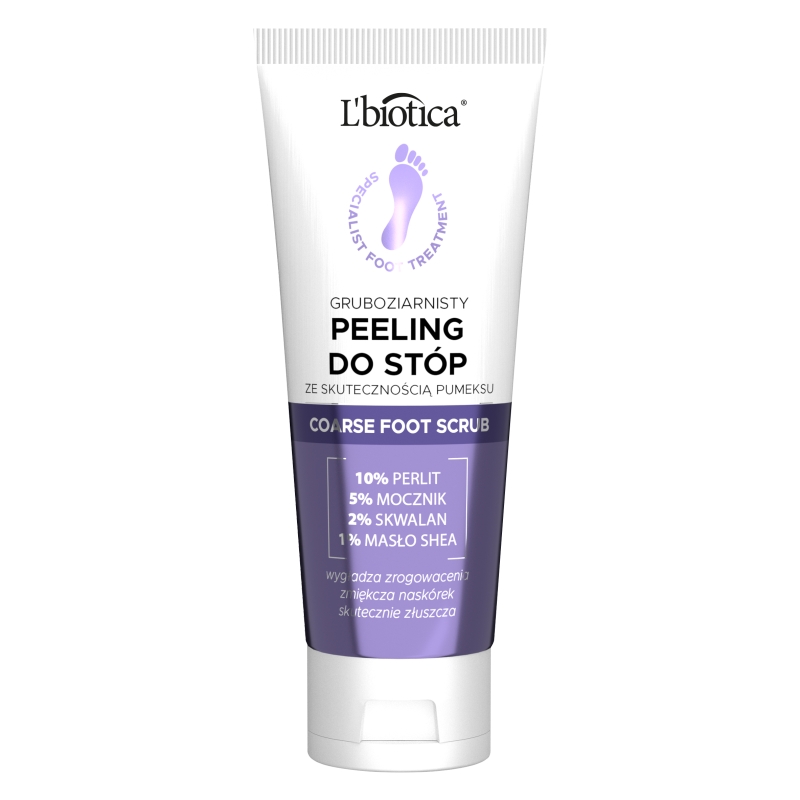 L'BIOTICA Gruboziarnisty Peeling do stóp, o działaniu zmiękczającym i złuszczającym, 75 ml