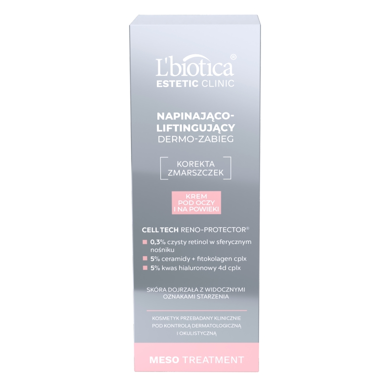 L'biotica Dermo-zabieg, krem napinająco-liftingujący pod oczy i na powieki, 15 ml