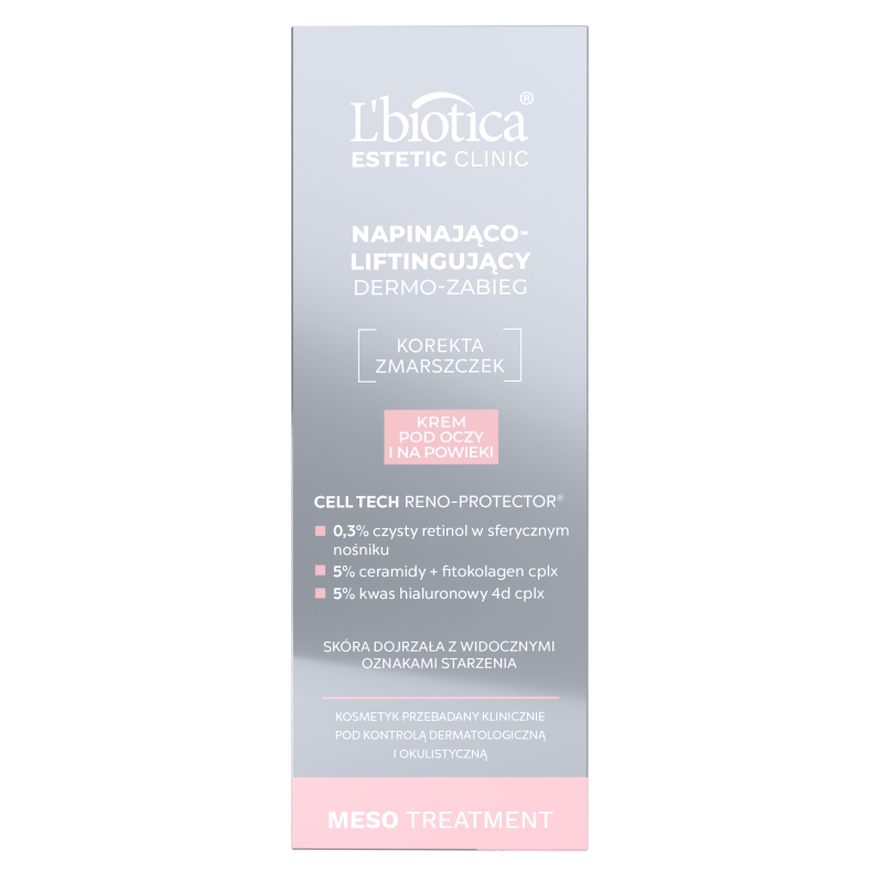 L'biotica Dermo-zabieg krem napinająco-liftingujący pod oczy i na powieki, 15 ml