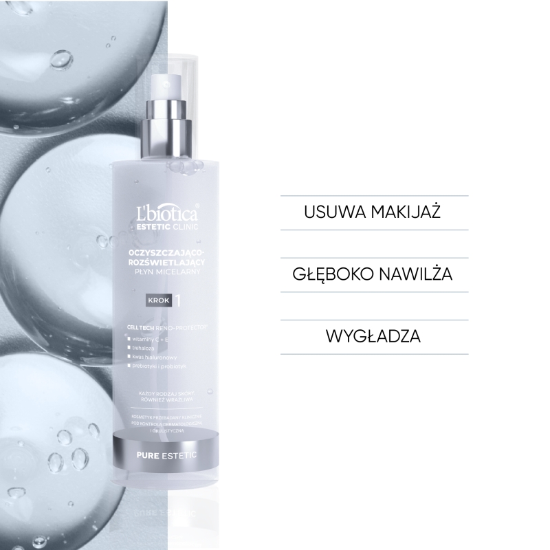 L'biotica, płyn mirelarny oczyszczarjąco-rozświetlający, 200 ml