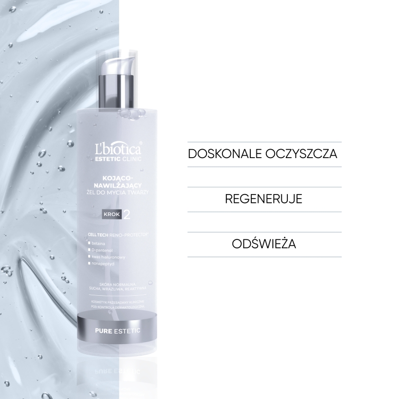 L'biotica, żel kojąco-nawilżająco do mycia twarzy, 200 ml