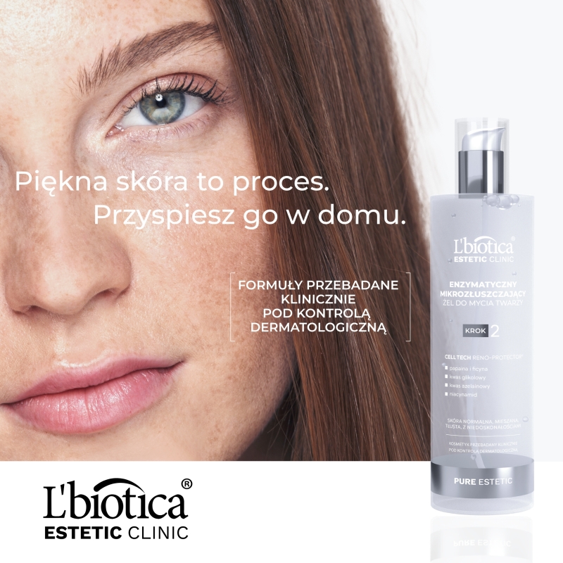 L'biotica, żel enzymatyczny, mikrozłuszczający do mycia twarzy, 200 ml
