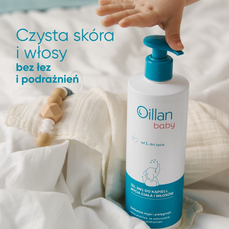 Oillan baby, żel 3w1 do kąpieli, mycia ciała i włosów, 400 ml