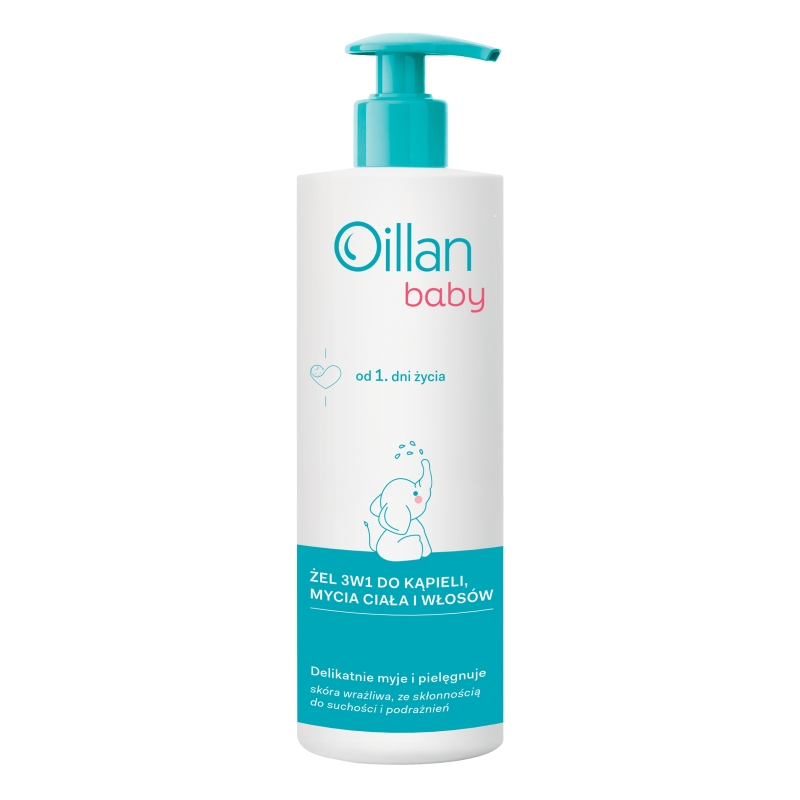 Oillan baby, żel 3w1 do kąpieli, mycia ciała i włosów, 400 ml