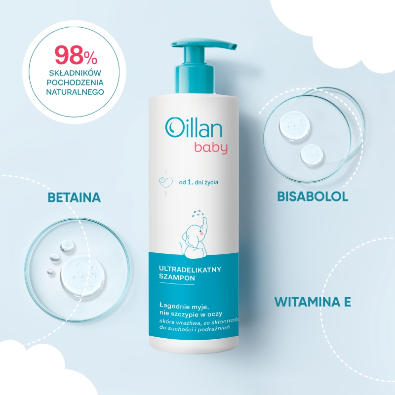 Oillan baby, szampon ultradelikatny, 200 ml