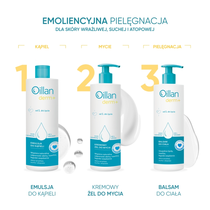 Oillan derm +, żel kremowy do mycia, 400 ml