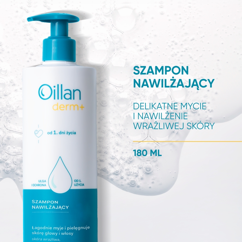 Oillan derm +, szmpon nawilżający, 180 ml