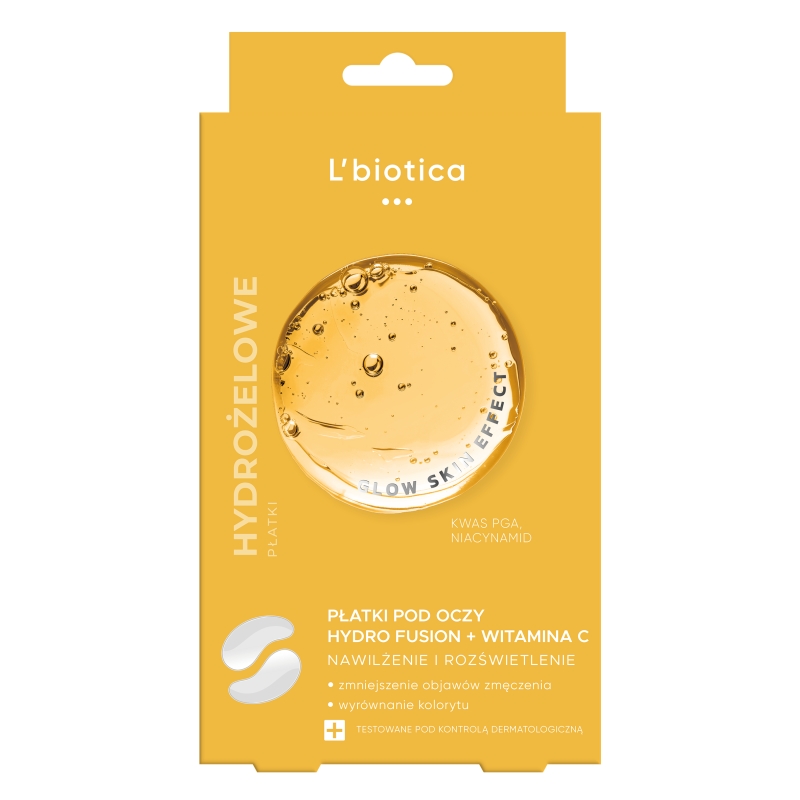 L'biotica płatki hydrożelowe nawilżająco-rozświetlające pod oczy, 2 szt.