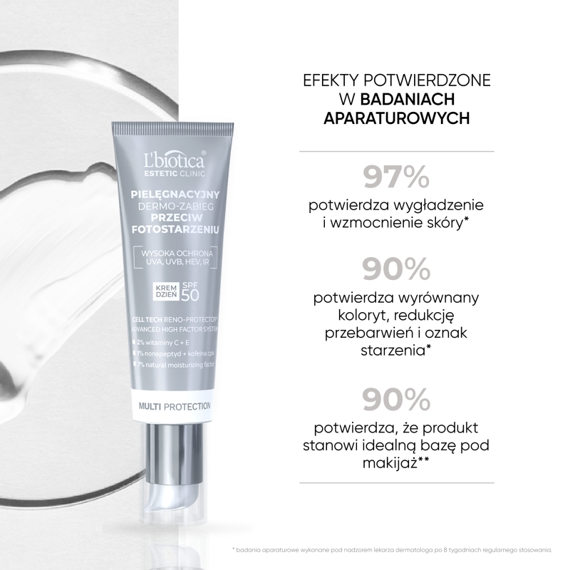 L'biotica Dermo-zabieg, krem na dzień przeciw fotostarzeniu, SPF 50, 35 ml