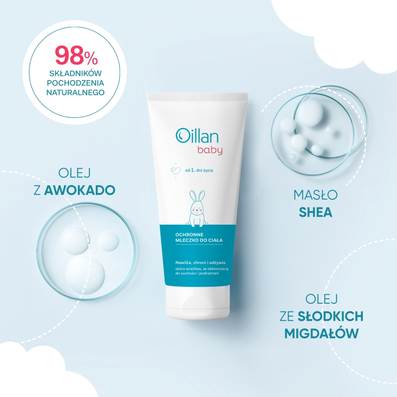 Oillan baby, mleczko ochronne do ciała, 200 ml