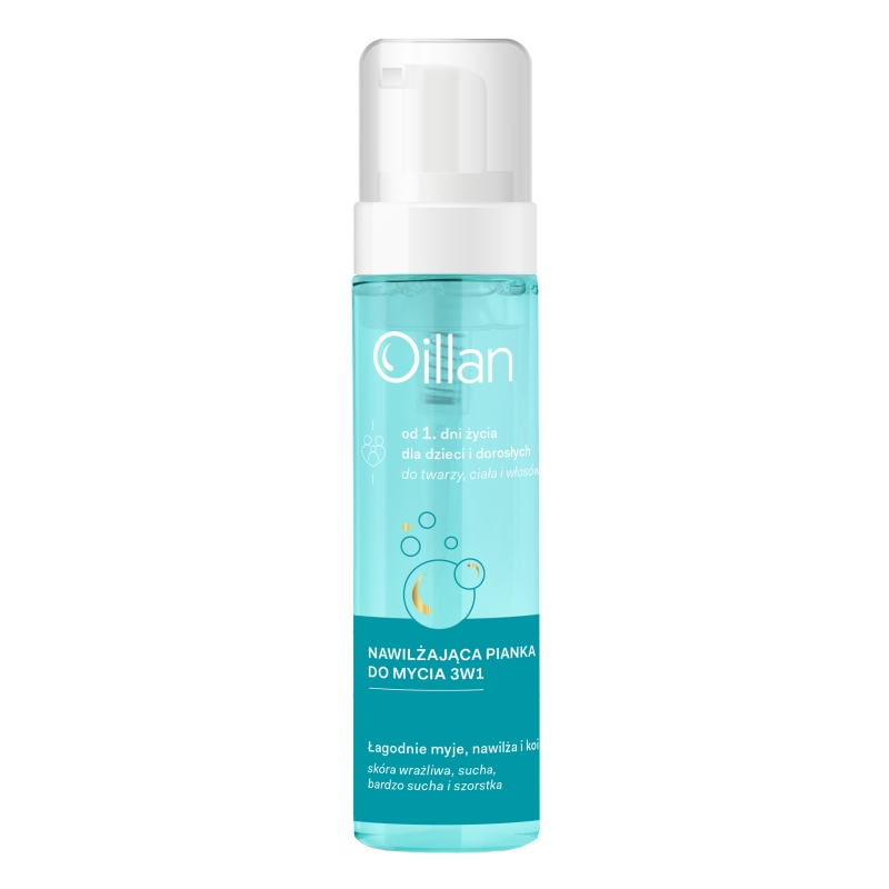 Oillan, pianka nawilżająca do mycia 3w1, 200 ml