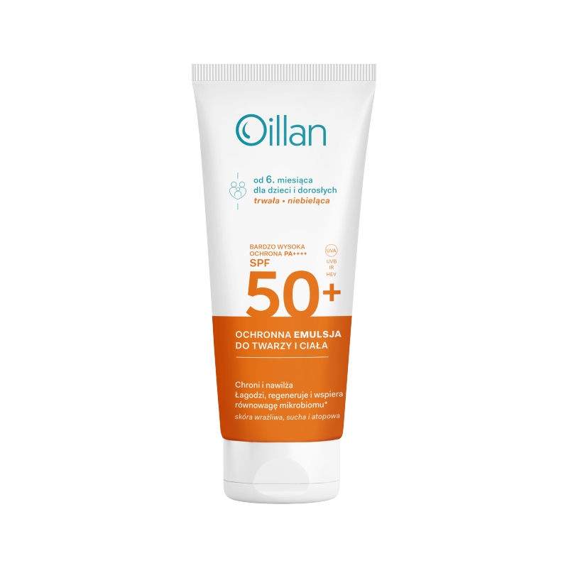Oillan, emulsja do twarzy i ciała SPF 50, 100 ml