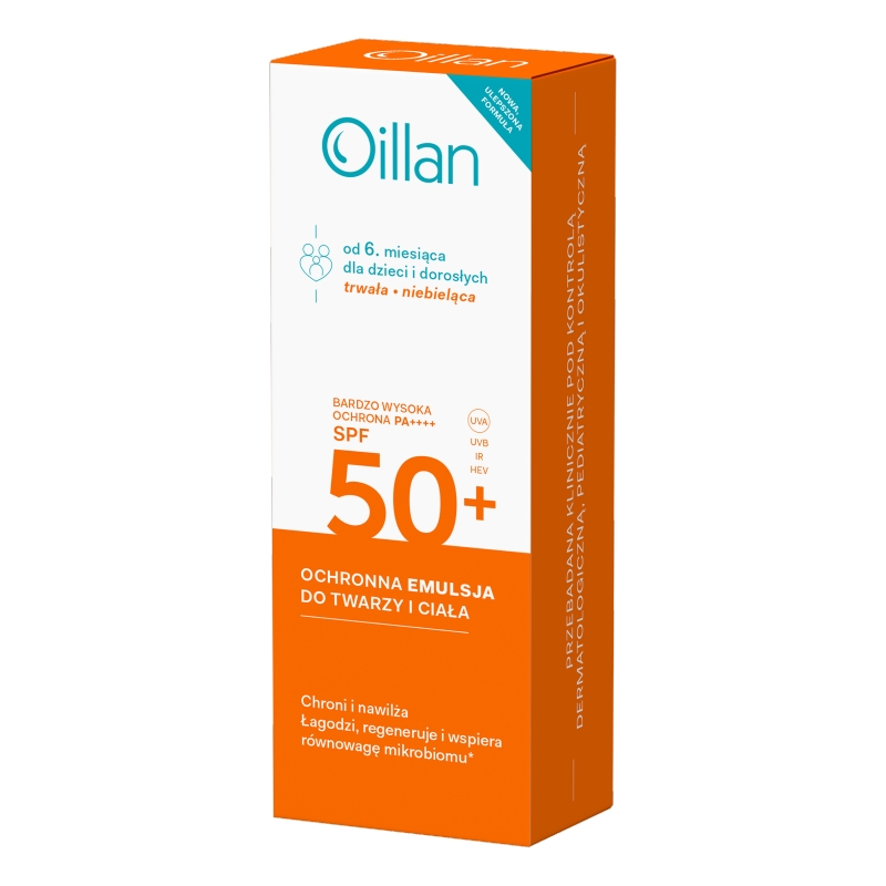 Oillan, emulsja do twarzy i ciała SPF 50, 100 ml