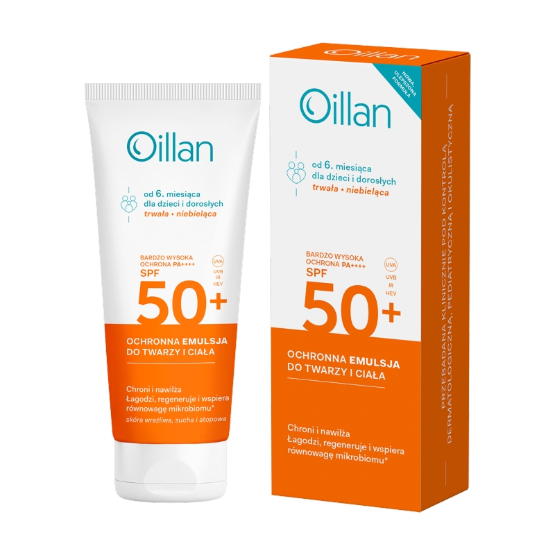 Oillan, emulsja do twarzy i ciała SPF 50, 100 ml