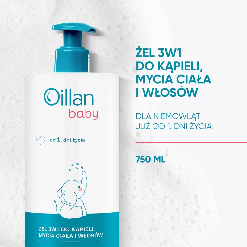 Oillan Baby,  żel 3w1, 750 ml